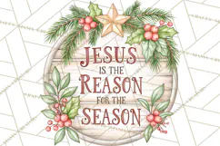 Religious Christmas Nativity Round Sign Clipart PNG Product Image 3
