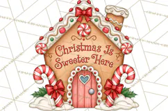 Gingerbread Christmas Signs PNG, Cute Christmas Sayings Product Image 3