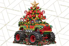 Christmas Monster Truck Clipart PNG Product Image 3