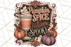 Retro Halloween Sign Clipart PNG Product Image 3