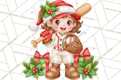 Christmas Baseball Clipart PNG Product Image 4