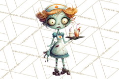 Cute Halloween Zombie Clipart PNG Product Image 2