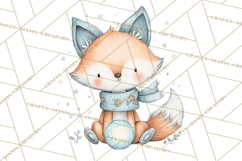 Whimsical Watercolor Woodland Animal Clipart PNG Product Image 3