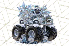 Christmas Monster Truck Clipart PNG Product Image 4