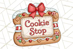Gingerbread Christmas Signs PNG, Cute Christmas Sayings Product Image 4