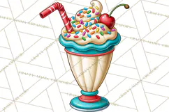Retro Diner Clipart PNG 1950s Vintage Food Jukebox Product Image 2