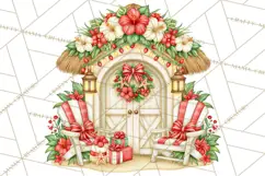 Tropical Christmas Beach Clipart PNG, Christmas Beach Decor Product Image 4