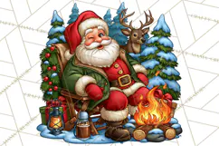 Christmas Hunting Clipart Santa Deer PNG Product Image 5