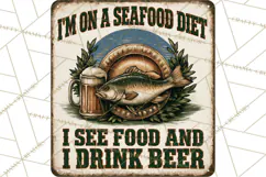 Vintage Man Cave Funny Clipart, Beer Png, Hunting, Bar Sign Product Image 4