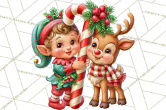 Candy Cane Lane Vintage Christmas Characters Clipart Product Image 4