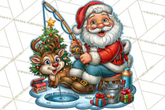 Christmas Fishing Clipart PNG Product Image 5