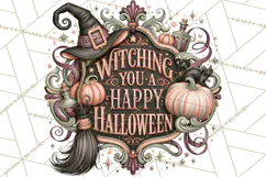 Retro Halloween Sign Clipart PNG Product Image 4