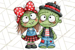 Zombie Hollow Cute Zombie Halloween Clipart PNG Product Image 4