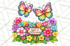 Colorful Butterfly Inspirational Clipart PNG, Floral Png Product Image 4