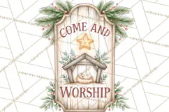 Religious Christmas Sign Clipart PNG | Nativity Designs Product Image 5