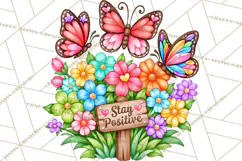Colorful Butterfly Inspirational Clipart PNG, Floral Png Product Image 5