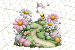 Whimsical Country Club Golf Clipart Argyle PNG Product Image 4