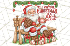 Christmas Baseball Clipart PNG Product Image 5