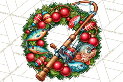 Christmas Fishing Clipart PNG Product Image 2