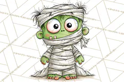 Zombie Hollow Cute Zombie Halloween Clipart PNG Product Image 5
