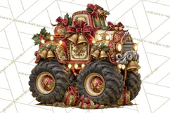Christmas Monster Truck Clipart PNG Product Image 5