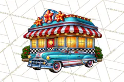 Retro Diner Clipart PNG 1950s Vintage Food Jukebox Product Image 3