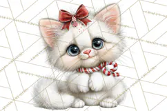 Peppermint Pals Christmas Animal Clipart PNG, Cute Candy Product Image 5