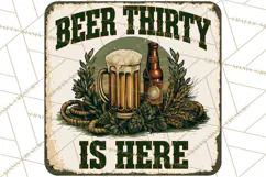 Vintage Man Cave Funny Clipart, Beer Png, Hunting, Bar Sign Product Image 2