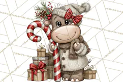 Jungle Christmas Clipart, Christmas Jungle Animals PNG Product Image 2
