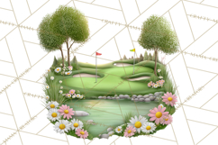 Whimsical Country Club Golf Clipart Argyle PNG Product Image 5