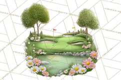 Whimsical Country Club Golf Clipart Argyle PNG Product Image 5