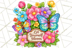 Colorful Butterfly Inspirational Clipart PNG, Floral Png Product Image 2