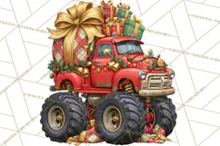Christmas Monster Truck Clipart PNG Product Image 2