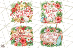 Tropical Christmas Beach Signs PNG, Christmas Quotes, Beach Product Image 1