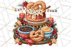 Christmas Pretzel Bakery Clipart PNG Food Elements Product Image 2