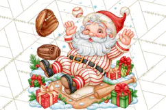 Christmas Baseball Clipart PNG Product Image 2