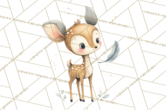 Whimsical Watercolor Woodland Animal Clipart PNG Product Image 5