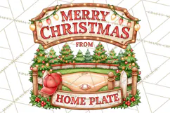 Christmas Baseball Clipart PNG Product Image 3