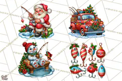 Christmas Fishing Clipart PNG Product Image 1