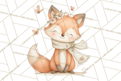 Whimsical Watercolor Woodland Animal Clipart PNG Product Image 2