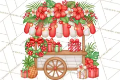 Tropical Christmas Beach Clipart PNG, Christmas Beach Decor Product Image 3