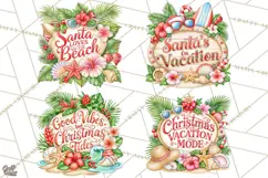 Tropical Christmas Beach Signs PNG, Christmas Quotes, Beach Product Image 1
