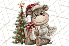 Jungle Christmas Clipart, Christmas Jungle Animals PNG Product Image 3