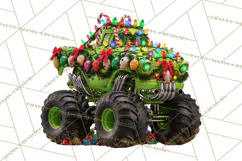 Christmas Monster Truck Clipart PNG Product Image 3