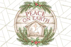 Religious Christmas Nativity Round Sign Clipart PNG Product Image 5