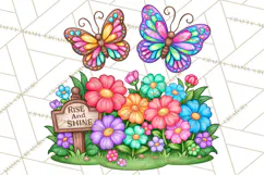 Colorful Butterfly Inspirational Clipart PNG, Floral Png Product Image 4