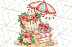 Tropical Christmas Beach Clipart PNG, Christmas Beach Decor Product Image 4