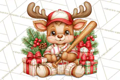 Christmas Baseball Clipart PNG Product Image 4