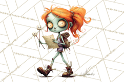 Cute Halloween Zombie Clipart PNG Product Image 3
