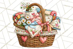 Patchwork Village Clipart PNG, Quilting Seamstress Quilt Product Image 4